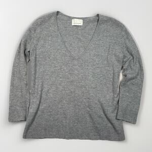 SAMSOE & SAMSOE Boston V Neck 100% Cashmere Gray Pullover Sweater Womens Size XS